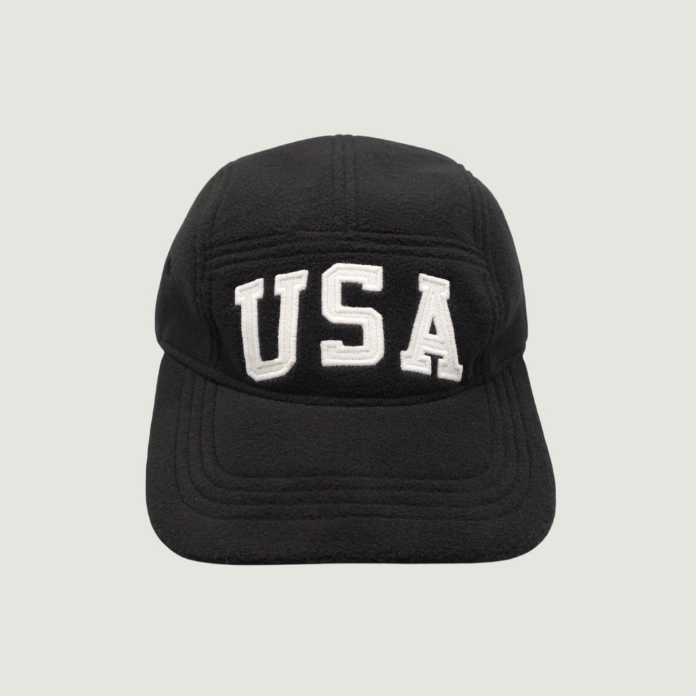 Polo Ralph Lauren USA Fleece 5 Panel Hat OS Black Strapback Cap